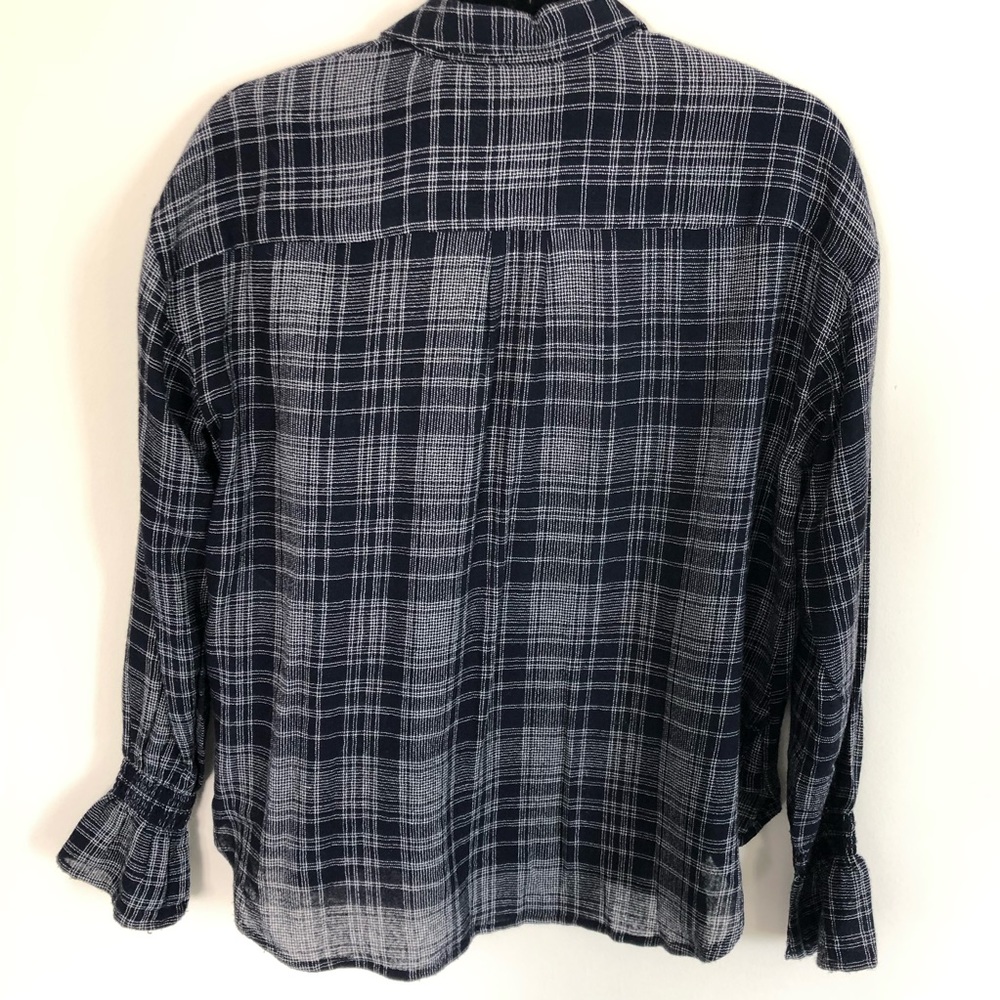 Madewell | Navy Plaid Button Down - Picture 8 of 8